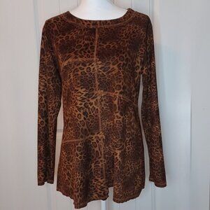 ETHYL Long Sleeve Leopard Print Pullover